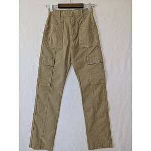 Madewell 90s Straight Cargo Pants‎ Womens High-Rise Tan Size 23 Cotton Stretch